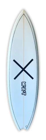 MAT Legend Twin surfboard with black cross